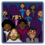Audience laughing