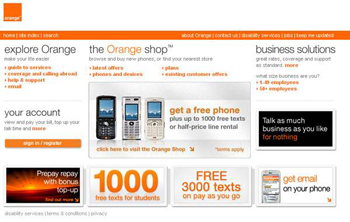 picture of Orange&rsquo;s Website