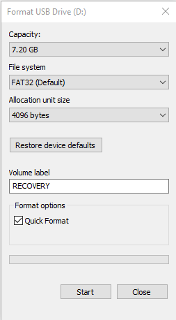 Format your SD Card ready to copy the /boot files to